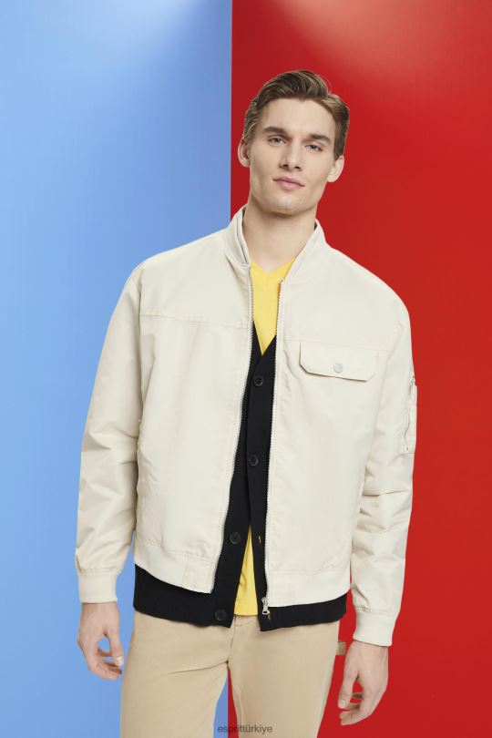 ceketler Esprit Bombacı ceket açık taupe erkekler FPP26677