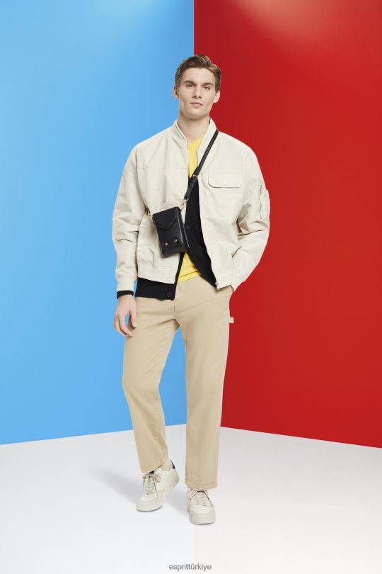 ceketler Esprit Bombacı ceket açık taupe erkekler FPP26677