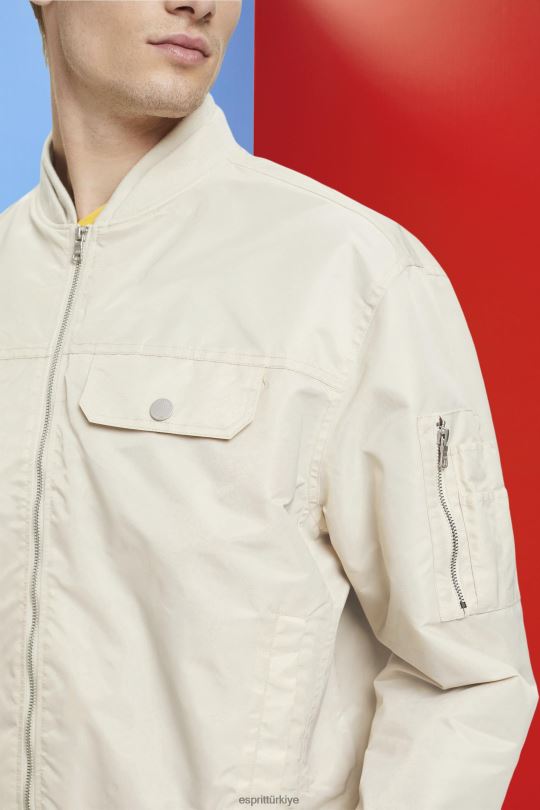 ceketler Esprit Bombacı ceket açık taupe erkekler FPP26677