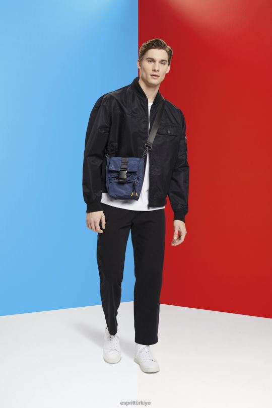 ceketler Esprit Bombacı ceket siyah erkekler FPP26676
