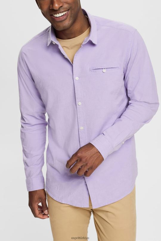 gömlek Esprit dar kesim gömlek leylak erkekler FPP26912