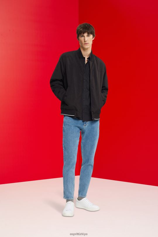 gömlek Esprit dar kesim gömlek siyah erkekler FPP26853