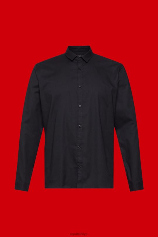 gömlek Esprit dar kesim gömlek siyah erkekler FPP26853
