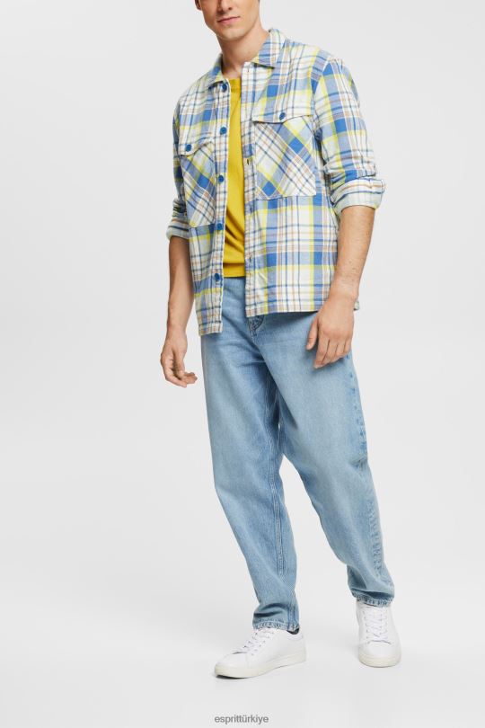 gömlek Esprit ekose desenli gömlek mavi erkekler FPP26886