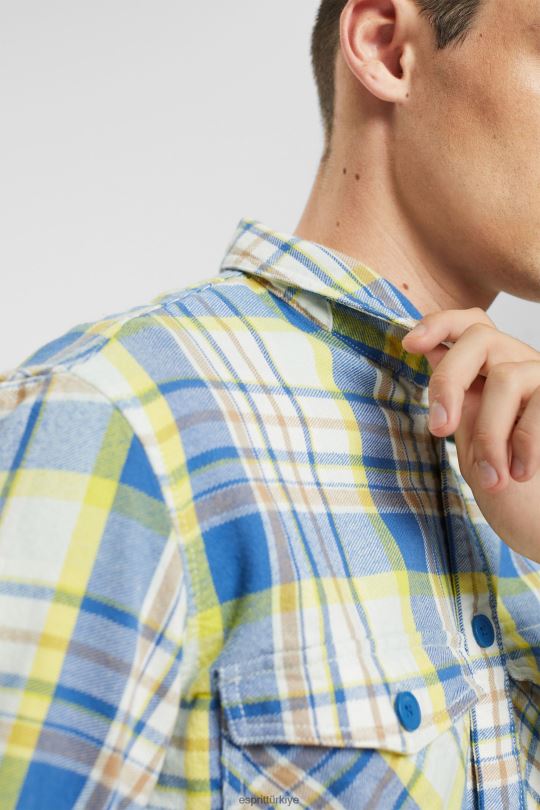 gömlek Esprit ekose desenli gömlek mavi erkekler FPP26886