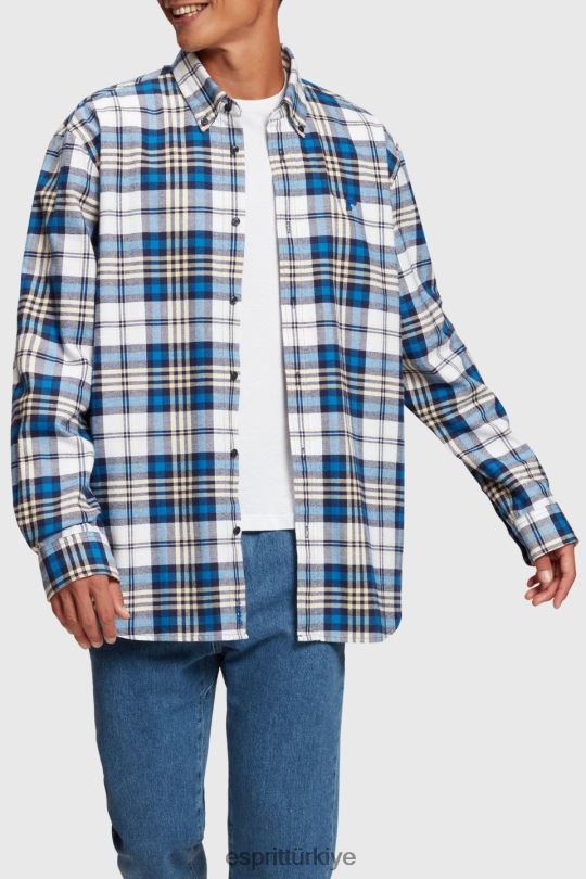 gömlek Esprit ekose flanel gömlek mavi erkekler FPP26793