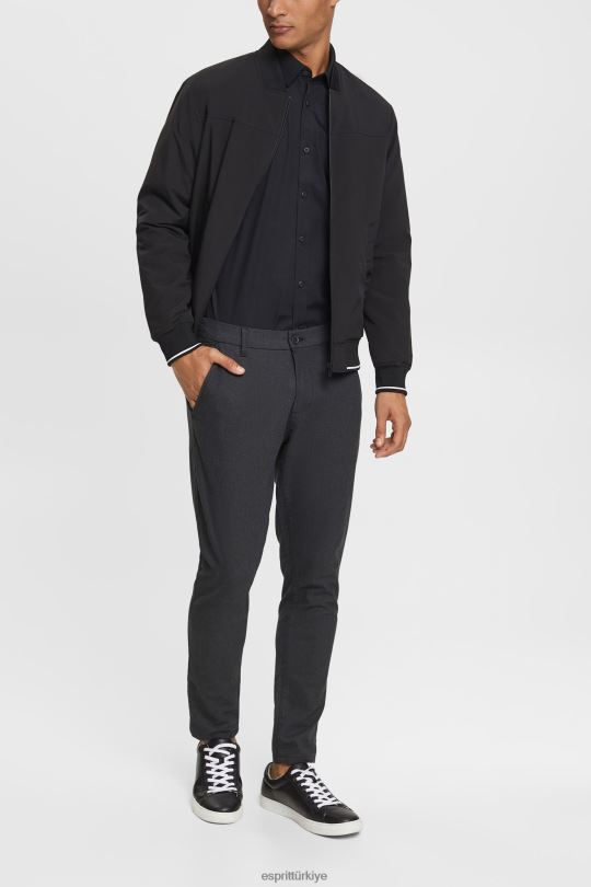 gömlek Esprit gömlek siyah erkekler FPP26900