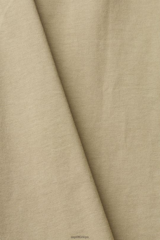 gömlek Esprit jarse gömlek soluk haki erkekler FPP26888