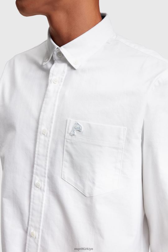 gömlek Esprit normal kesim oxford gömlek beyaz erkekler FPP26799