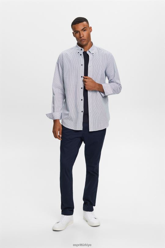 gömlek Esprit pamuklu poplin gömlek Donanma erkekler FPP26575
