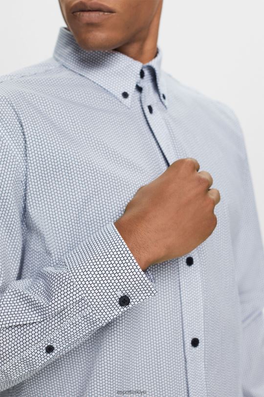 gömlek Esprit pamuklu poplin gömlek Donanma erkekler FPP26575