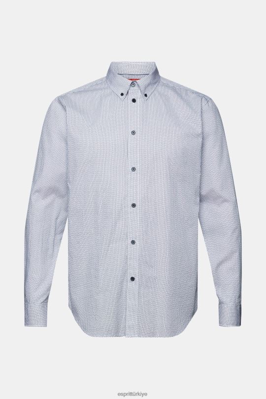 gömlek Esprit pamuklu poplin gömlek Donanma erkekler FPP26575
