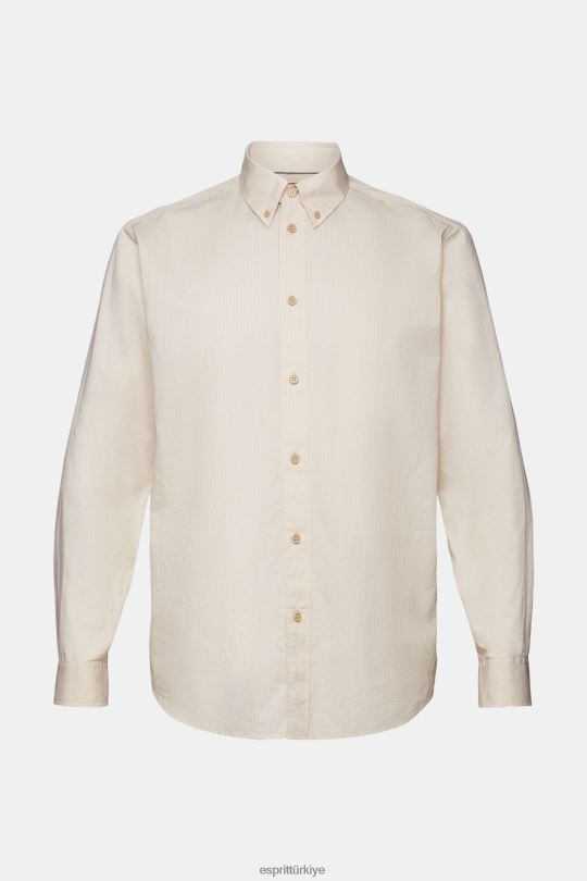 gömlek Esprit pamuklu poplin gömlek kum erkekler FPP26574