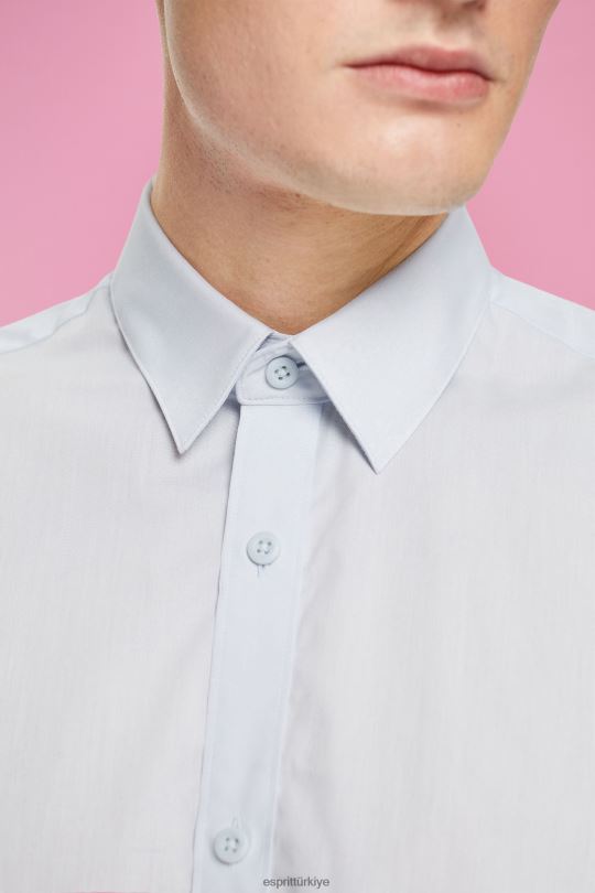 gömlek Esprit sürdürülebilir pamuklu gömlek açık mavi erkekler FPP26832