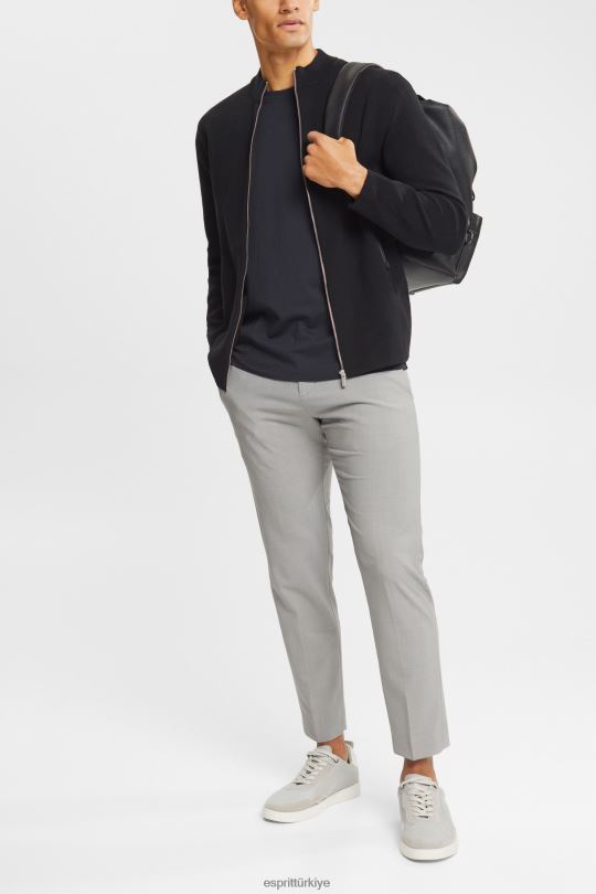 kazak Esprit fermuarlı hırka siyah erkekler FPP26921