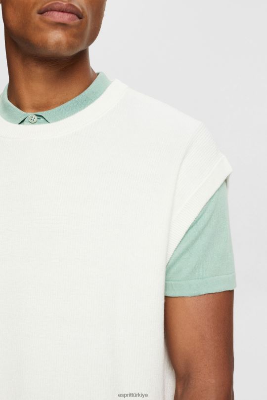 kazak Esprit iki çizgili tank top Beyaz kapalı erkekler FPP26841