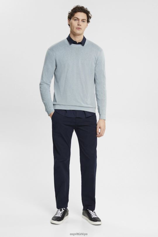 kazak Esprit ince örgü kazak gri mavi erkekler FPP26685