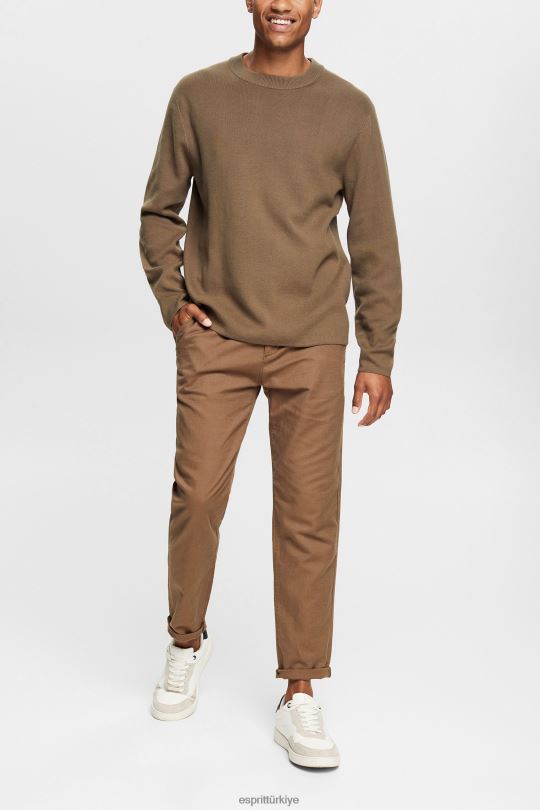 kazak Esprit örgü kazak haki yeşili erkekler FPP26840