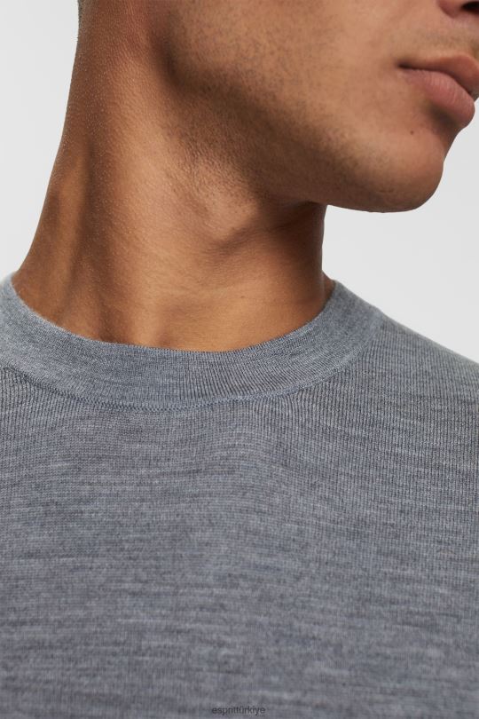 kazak Esprit örme yün kazak gri erkekler FPP26907