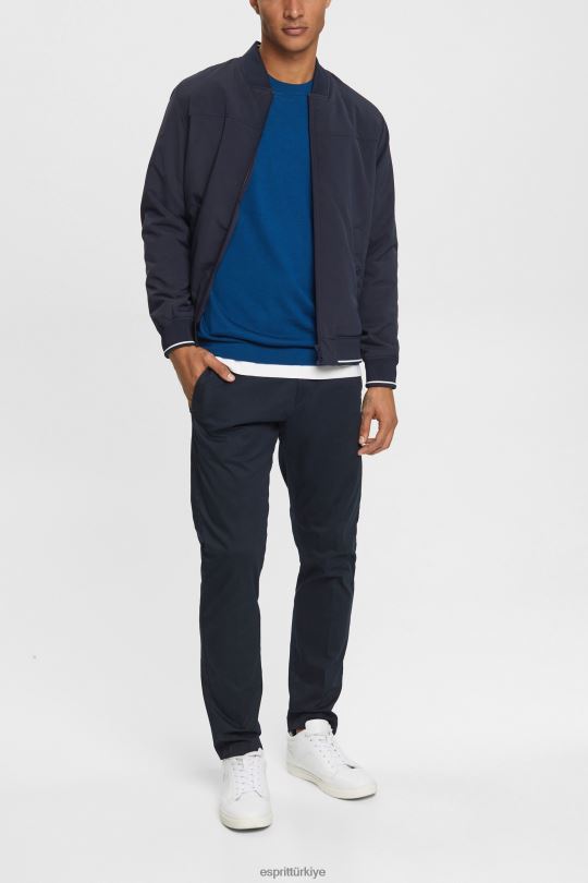 kazak Esprit örme yün kazak petrol mavisi erkekler FPP26905