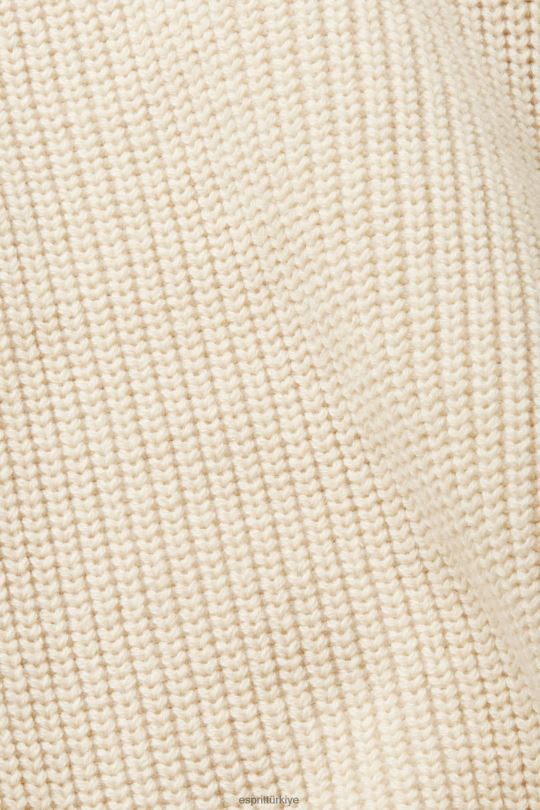 kazak Esprit yarım fermuarlı örgü kazak açık taupe erkekler FPP26761