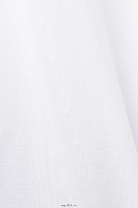 polo Esprit pamuk örgü polo gömlek beyaz erkekler FPP26567