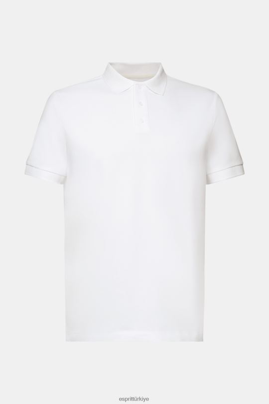 polo Esprit pamuk örgü polo gömlek beyaz erkekler FPP26567