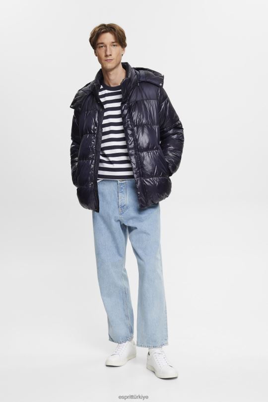 tişörtler Esprit çizgili bisiklet yaka tişört Donanma erkekler FPP26721