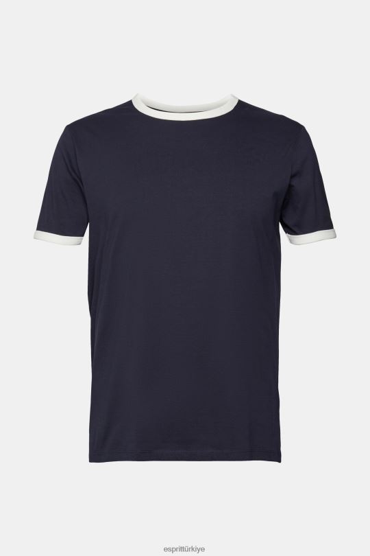 tişörtler Esprit jarse tişört Donanma erkekler FPP26956