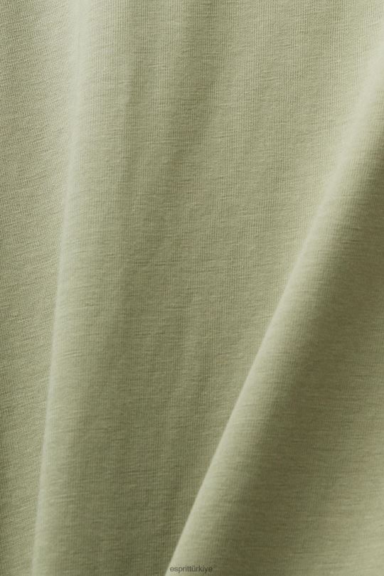 tişörtler Esprit jarse tişört açık haki erkekler FPP26746