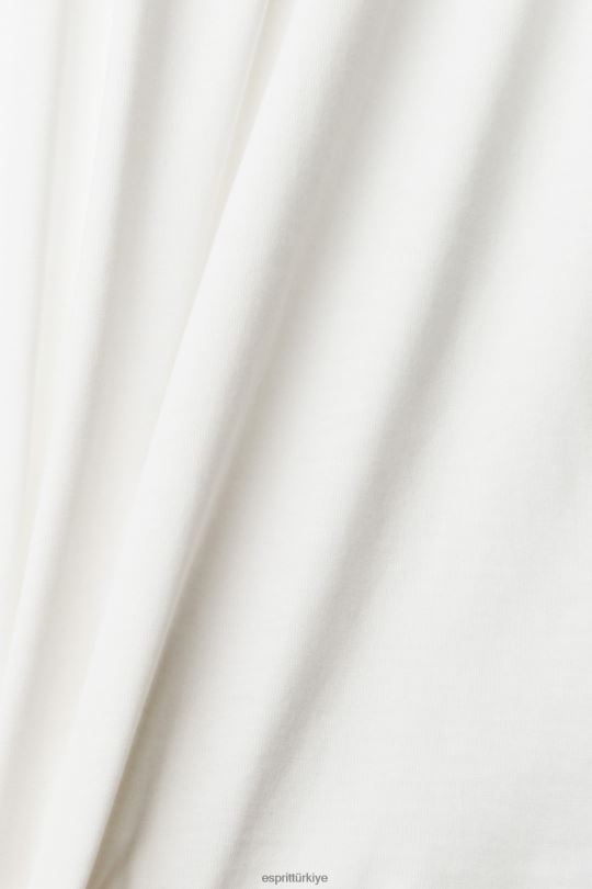 tişörtler Esprit jersey logo baskılı tişört Beyaz kapalı erkekler FPP26949