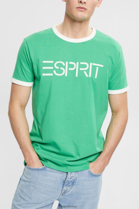 tişörtler Esprit jersey logo baskılı tişört yeşil erkekler FPP26950