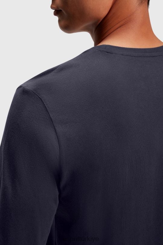 tişörtler Esprit logo baskılı jarse tişört Donanma erkekler FPP26866