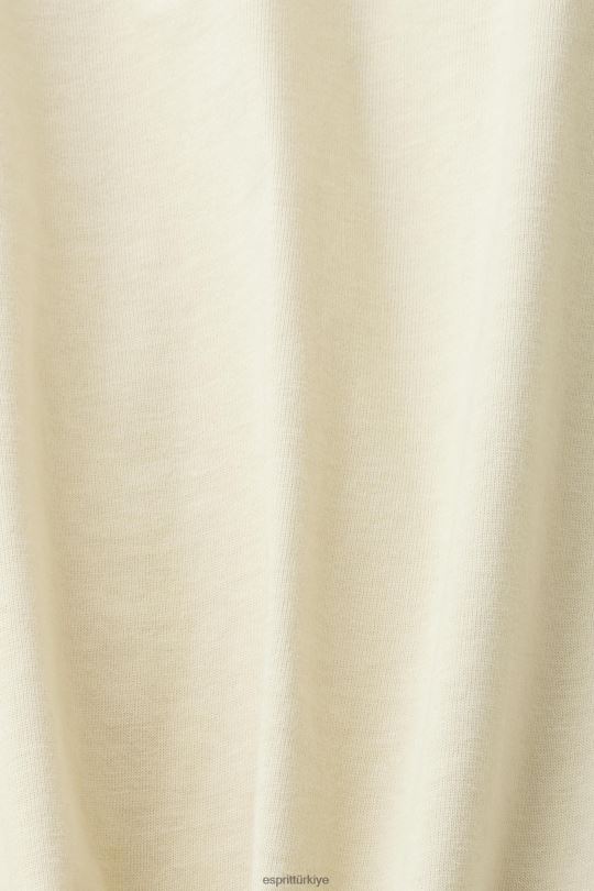 tişörtler Esprit retro logo baskılı pamuklu tişört bej erkekler FPP26630
