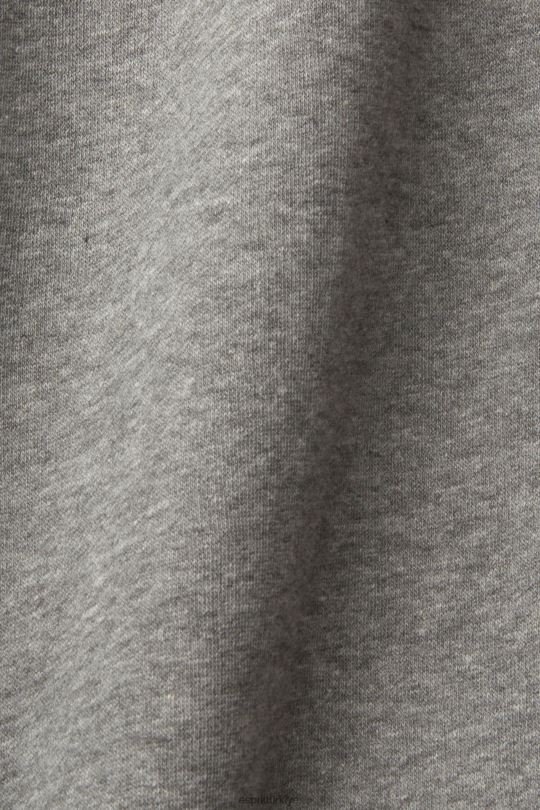 tişörtü ve kapüşonlular Esprit küçük logo baskılı melanj kapüşonlu üst orta gri erkekler FPP26826