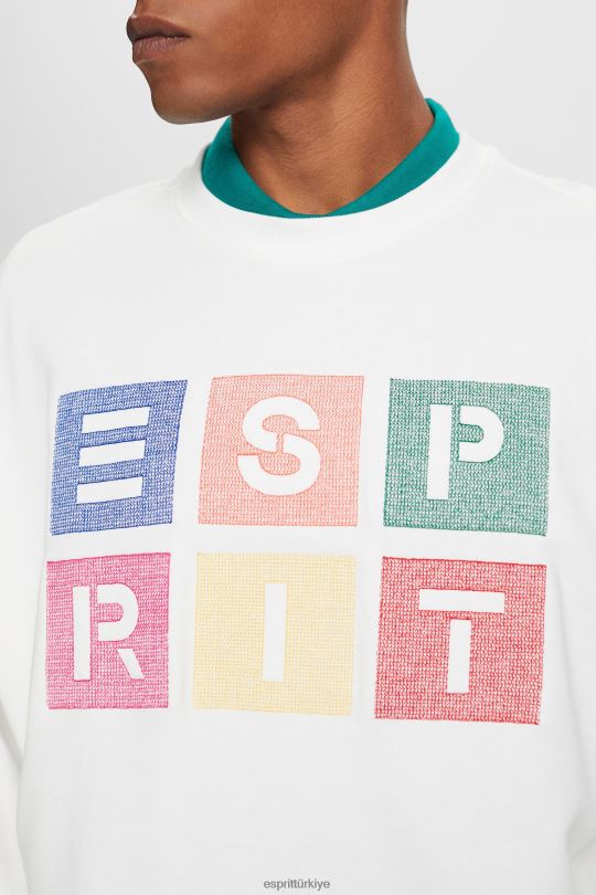 tişörtü ve kapüşonlular Esprit logolu sweatshirt, %100 organik pamuk Beyaz kapalı erkekler FPP26580