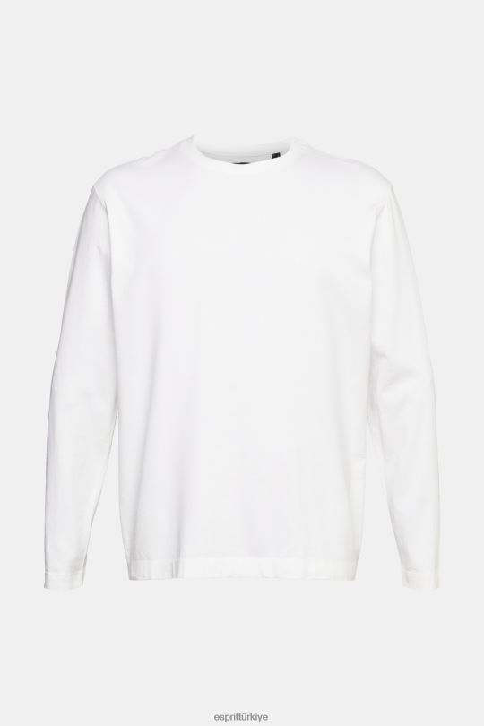 Uzun kollu Esprit jarse uzun kollu üst beyaz erkekler FPP26947