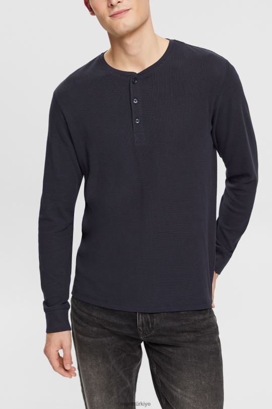 Uzun kollu Esprit uzun kollu waffle pike üst, %100 pamuk Donanma erkekler FPP26822