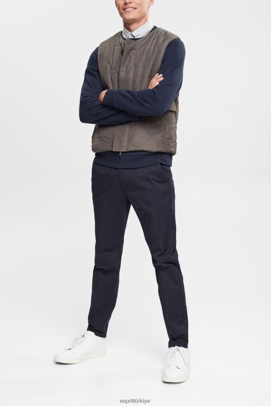 yelek Esprit kapitone yelek koyu haki erkekler FPP26842