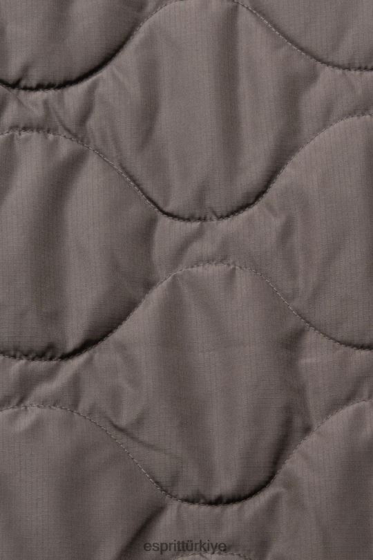 yelek Esprit kapitone yelek koyu haki erkekler FPP26842