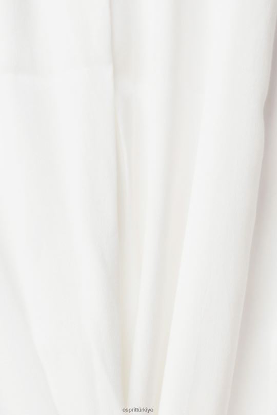 bluzlar Esprit gömlek bluz, lenzing ecovero Beyaz kapalı kadınlar FPP26425