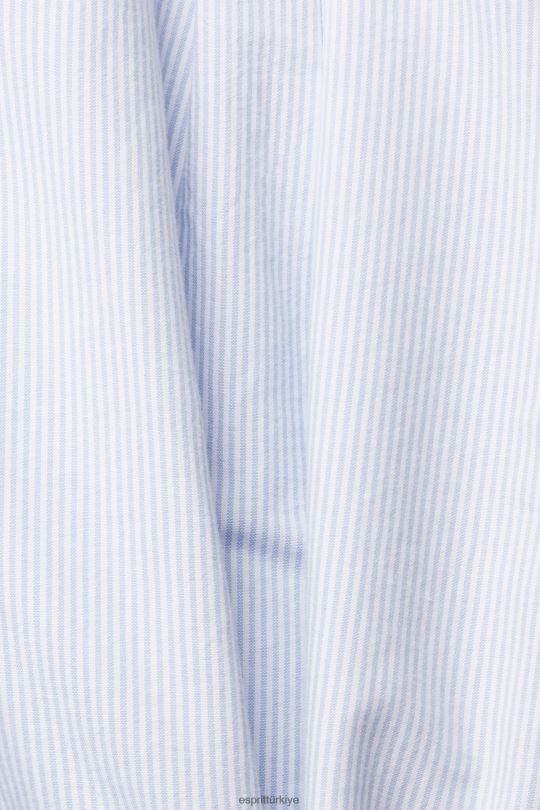 bluzlar Esprit çizgili bluz açık mavi kadınlar FPP26552