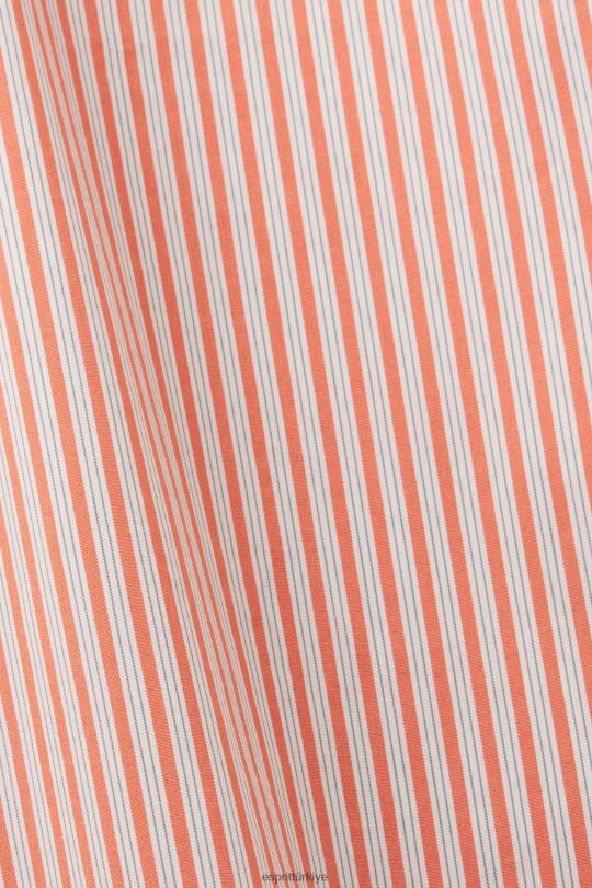 bluzlar Esprit çizgili poplin bluz turuncu kırmızı kadınlar FPP26349