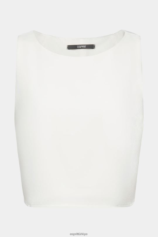 bluzlar Esprit kısa kolsuz bluz Beyaz kapalı kadınlar FPP26308
