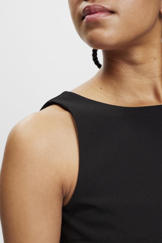 bluzlar Esprit kısa kolsuz bluz siyah kadınlar FPP26307