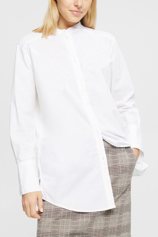 bluzlar Esprit yuvarlak yakalı bluz, organik pamuk siyah kadınlar FPP26334