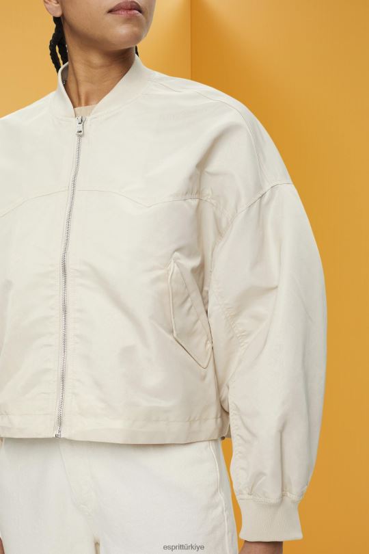 ceketler Esprit büyük beden bomber ceket açık taupe kadınlar FPP26214