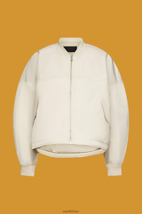 ceketler Esprit büyük beden bomber ceket açık taupe kadınlar FPP26214