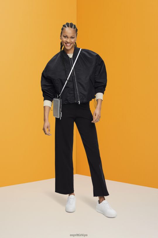 ceketler Esprit büyük beden bomber ceket siyah kadınlar FPP26213