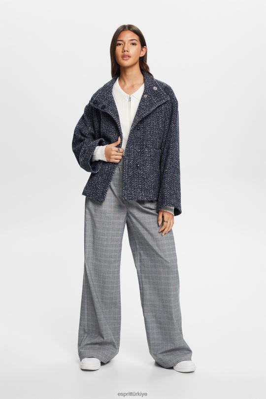 ceketler Esprit yapılandırılmış dokuma ceket Donanma kadınlar FPP2620